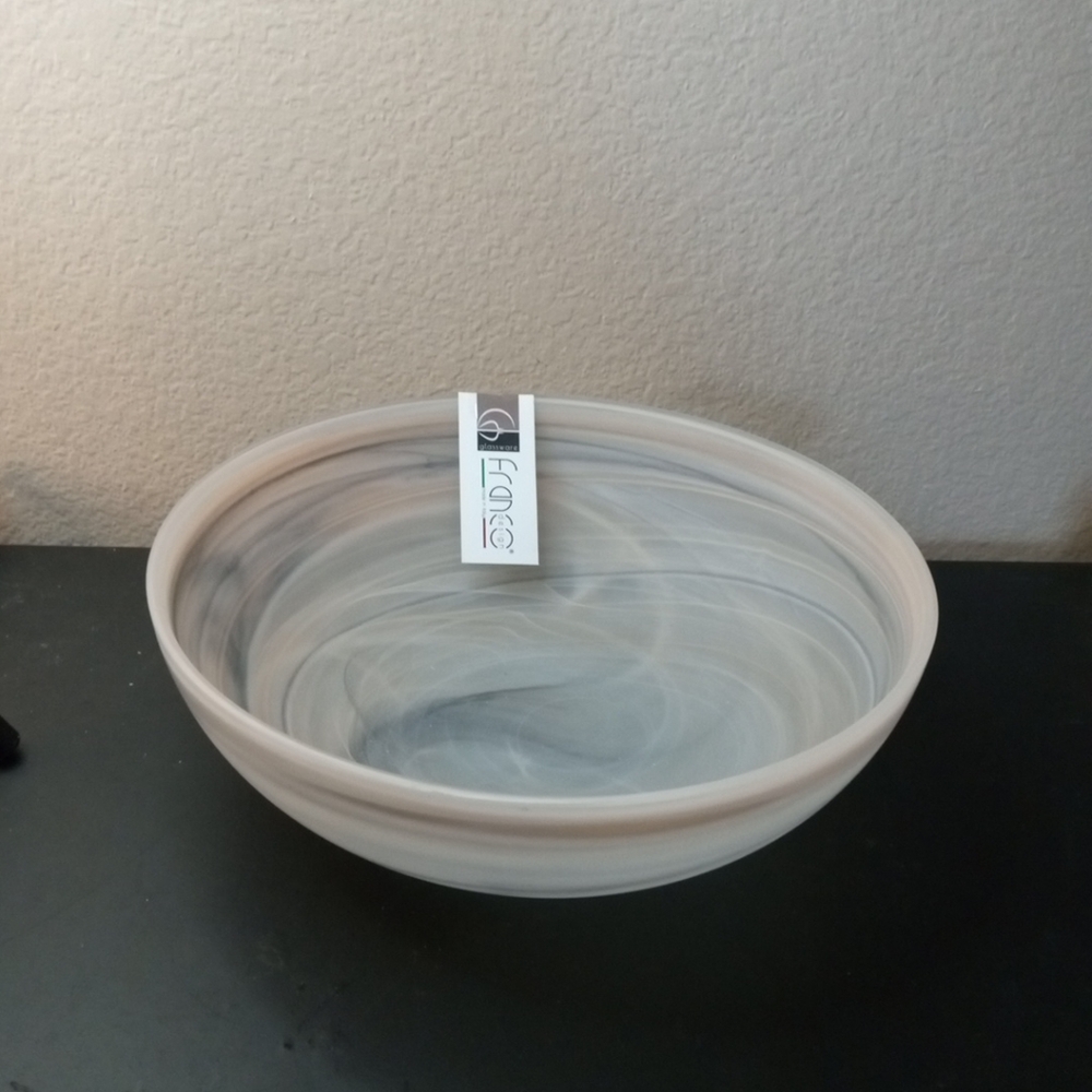 EXQUISITE NWT Set of Franco Sarto Italian Slag Glassware Bowl & Vase.